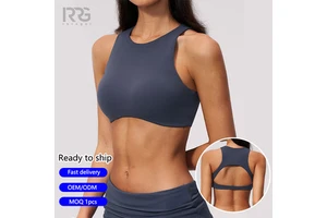 Roregal Brushed Beauty Back Yoga Bra Spandex High Elastic Shockproof Removable Padded For Fitness Training Jogging