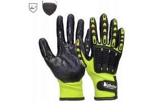 Best Armor HPPE Anti-Impact Nitrile Safety Gloves Dotted Palm TPR Coating ANSI/ISEA Cut Level 5 EN388 Tear Rating 1 Customizable