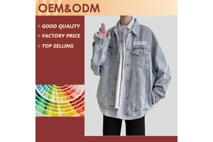 Good Quality Jacket Men's Denim Jacket Simple Solid Color Loose Casual Spring Autumn Men's Denim Vintage Work Jacket