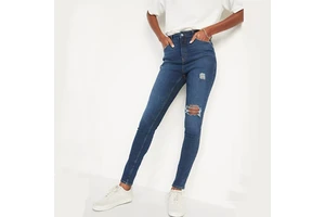 Super Skinny Extra High Waisted Stretch Jeans Plus Size Raw Hem Skinny Women Jeans Denim Trousers