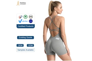 Under Lulu Custom Seamless One-Piece Yoga Sports Bra Outdoor Beauty Back Hip Fitness Bodysuit Strap Breathable Solid Peach