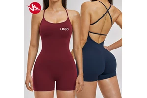 Women's Running Exercise Sports Jumpsuits Adjustable Straps Sports Bra Activewear Fitness Jumpsuit for Gym & Outdoor Workout