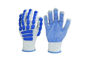 ULTAC Bulk Order Customized Logo ANSI Anti-Cut Anti-Slip Polyester Latex Dots 7 Gauge Model PX9500 24CM Machinery Safety Gloves