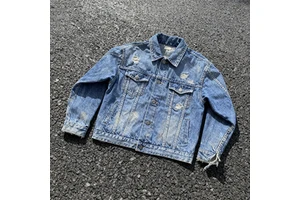 Best Arrival Men's High Street Denim Jackets Custom Printed Logo Warm Winter Outdoor Fashion Latest Design Men Jeans Denim