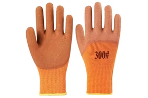 China Supply Anti-Slip Durable Nitrile Latex Customized Color Foamed Straight Cuff 25cm Safety Gloves for Construction Auto