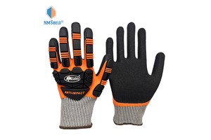 NMSHIELD Heavy Duty High Impact Level 2 TPR Safety Gloves ANSI A5 Cut Resistant Anti-Slip Sandy Nitrile Coated Oil Proof