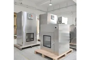 Cleanroom Pass Box Static Fanless Type Interlocking Doors Optional UV Disinfection GMP Compliant