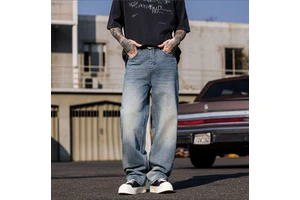 Men's Y2K Vintage Streetwear Jeans Solid Breathable Knitted Denim Distressed Washed Mid For All Seasons-Casual Vintage Street