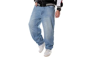 Custom Men's Straight Denim Jeans Casual Loose Fit Stretch Trousers Daily Wear Fashionable Loose Straight Style Jeans Pant