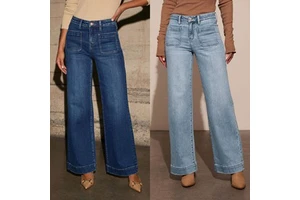 Women's Spring New Arrival High-Waisted Loose Fit Wide-Leg Denim Jeans Streetwear Style Distressed Wash Polyester/Cotton 3D
