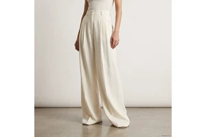 Tall Linen Trousers Loose Fit Women UK 34 Inch Inseeam Length Resort Wear Wide Leg Pants Custom