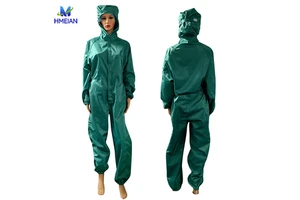 Disposable Unisex Cleanroom ESD Coverall Jumpsuit Anti-Static Dust-Proof Polyester Fiber Blend Regular Fit