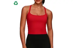 Custom Solid Color Slim-Fit Eco-Friendly Recycled Fashion Women's Sports Tank Top Workout Yoga Tops