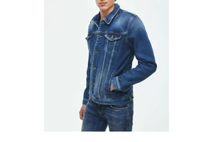 Outfitize Men's Black Acid Wash Denim Jacket Rugged Grey Jeans Jacket Durable Cotton Fabric Casual Jean Coat