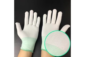 Custom No. 13 Seamless Knitted Gloves Natural White Polyester Safety Work Gloves Abrasion Resistance Breathable 24CM Length for