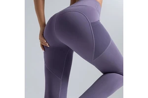 Wholesale Solid High-Waisted Scrunched Butt Yoga Gym Pants for Women Customizable Logo Fitness Leggings With Pockets