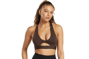 Plus Size Front Cutout Design Compression Sports Bra for Women Workout Fitness Sports Bra Yoga Top Crop