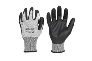 ULTAC Class D Anti-cut Soaked Black Nitrile Foaming Plam Anti Cut Industrial OEM Logo Safety Gloves Cut Resistant Gloves