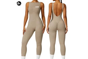 2024 OEM/ODM CUSTOM Fashion Women Yoga Seamless Jumpsuit Runninh Sportswear One Piece Bodysuit Workout Clothing Playsuit