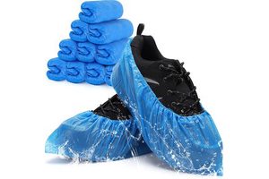 Shoe Covers Disposable Non-slip for Indoors -100 Pack (50 Pairs) Waterproof Premium CPE Shoes Protectors Coverings