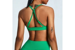 Fashion Women Gym Workout Cross Back Sport Bra Custom logo Seamless Yoga Backless High Impact Sports Bra