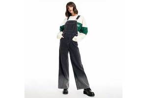 Loose High Waist Jumpsuits Woman, Black Straight Wide Leg Jumpsuit Women's Denim Overalls