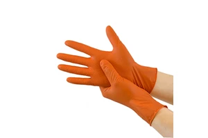 Disposable Orange Nitrile Glovees High Grip Diamond Textured Nitrile Glovees Powder Free For Mechanics Use