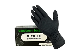 8 Mil Heavy Duty Mechanic Repair Industry Custom Logo Diamond Texture Latex Free Powder Free Nitrile Disposable Glove Gloves