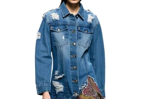 Customizable High Quality Women's Denim Jacket & Coat with Washable Prints