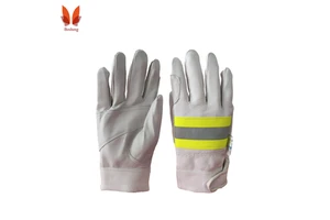High Quality Soft Sheepskin Firefighter Emergency Rescue Gloves with Five Finger Detachable Design Anti-Slip & Durable