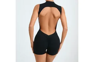 Sports Jumpsuit Women's High Elastic Short Gym Fitness Sports Tennis Golf Wear
