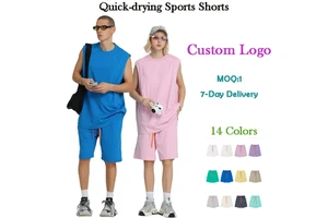 Unisex Moisture Wicking Quick Dry Athletic Custom Embroidered logo Casual Shorts Outdoor Workout Sports Loose Fit Shorts for Men