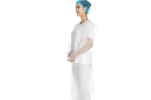 White PE/LDPE Disposable Plastic Apron Coverall Isolation Gown for Cleanroom Use CE Certified 99% Filtration