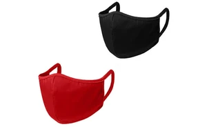 Face Mas Cover Protective Covering Washable Reusable Black & Red Adult Unisex
