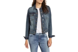 Women's Breathable Eco-Friendly Cotton Casual Denim Jacket Button-Up Oversize Fall Outerwear Finished
