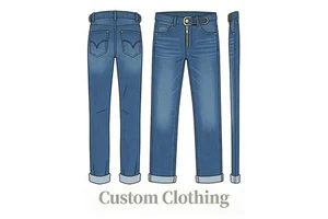Denim Style CN Women's Premium High Waist Straight Fit Leopard Bow Tassel Jeans Custom Wholesale Unbranded Manufacturer