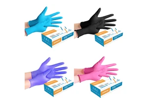SS012 Wholesale Disposable Nitrile Gloves Guantes De Nitrilo Black Examination Cleaning Gloves Powder Free Nitrile Gloves