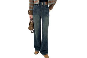 Custom Denim Women's Mid-Rise Skinny Jean Fleece Lined Jeans Slim Fit Stretch Thicken Winter Warm Jean
