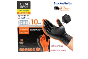 Black Disposable Diamond Textured Nitrile Gloves Work Mechanical Handschoenen Touch Screen Powder Latex Free For Safe Industrial