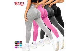 Multicolor Women Seamless High Waist Yoga Pants Custom Butt Lifting Quick Dry Slim Fit Workout Running Athletic Fitness Leggings