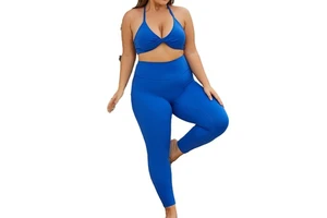 Women Sportswear Seam Sports Bra High Waist Leggings Suit Active Wear Athletic Plus Size Gym Fitness Yoga Sets