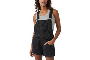 Women's High Waist Skinny Fit Denim Jumpsuit Summer Casual Overalls With Print Pattern Pocket Decoration Dark Wash Bib Dungarees