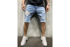 Factory Wholesale Slim Fit Men's Jeans Shorts Streetwear Cotton Vintage Denim Ripped Men's Denim Shorts