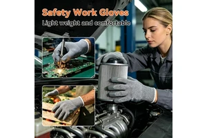 Professional Safety Protective Gloves PU1306 Gray PU Coated Nylon Working Gloves for Warehouse