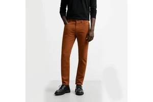 New Arrival Men's Slim Fit Straight Brown Denim Jeans High-Quality Casual Streetwear Custom Wide Leg Men Denim Pants