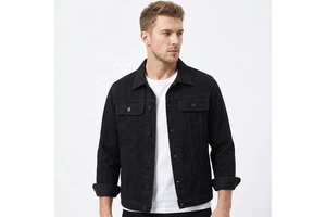 New Men's Korean Style Trendy Casual Versatile Retro Blouson Denim Jacket ODM Washed Nonwoven Windproof Eco-Friendly