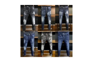 Men's Summer Straight Leg Low Waist Solid Color Woven Jeans Comfortable Hip-hop Style High Street Fashion Wholesale Men's Jeans