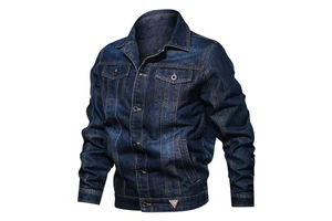 Custom Design 100% Cotton Denim Men Jacket Casual Solid Color Spring Men's Jeans Jacket with Hoodie