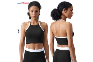 New Style Hang Neck Yoga Bra Shock Absorbing Breathable Soft Crop Top Four Way Stretch Fitness Activerwear for Women