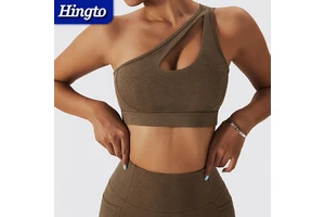 Wholesale Women Sports Bras Plus Size Top Fitness Sports Wear Custom Sexy One Shoulder Workout Sports Bra